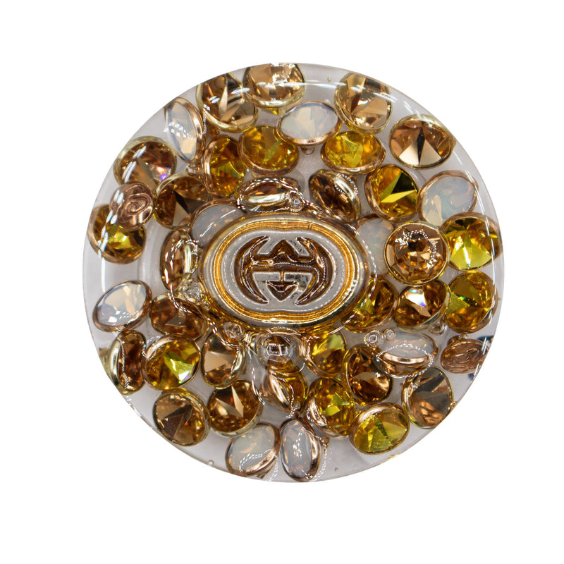 Re-Spark’l - Spark*l XL Pop-Socket - Light Topaz & White Opal with Upcycled Oval GG Plate