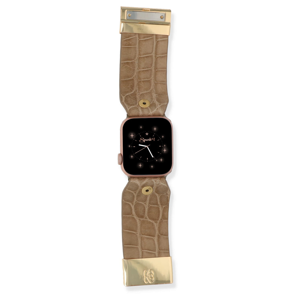 Genuine Latte Alligator Watchlet on Apple Watch
