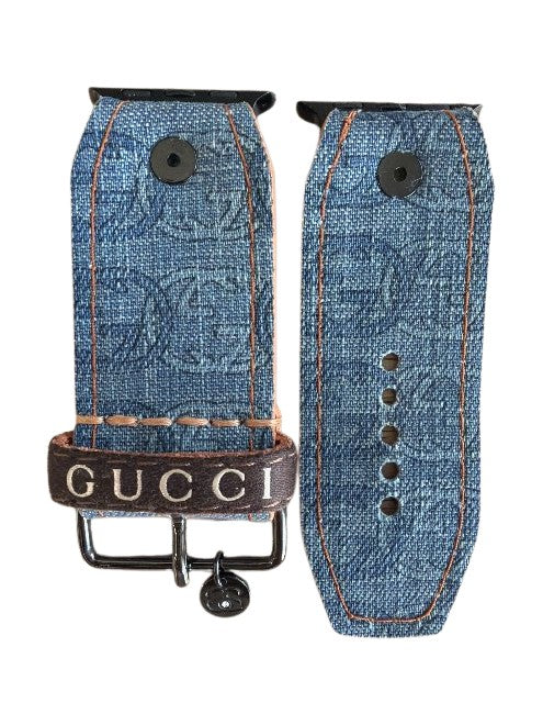 ReSpark*l - Upcycled Optic GG Denim Sivella Watchband with Clay (Size 1, Apple Watch 38-41mm)