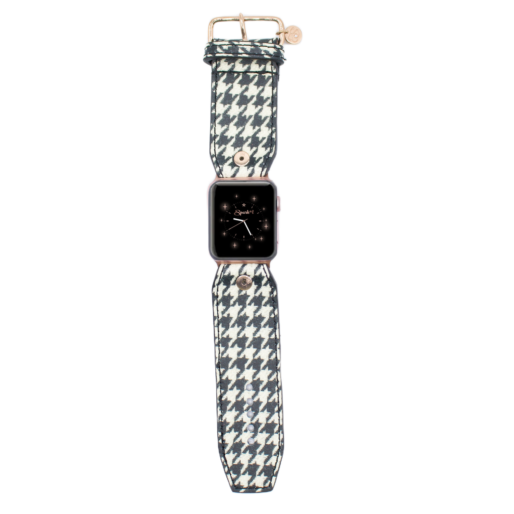 Spark*L Elegant Black Quilted Leather Sivella Band Watch Strap Size 1 Elegant Quilted Leather Watch Band for Galaxy main image 2