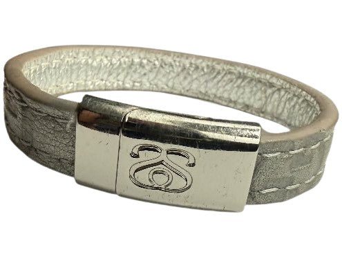 ReSpark*l - Upcycled Highlighted Silver Guccissima with Classic Silver Gracie Bracelet (Size 2)