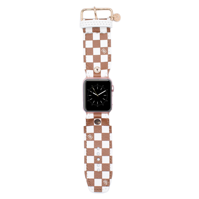 ReSpark*l - Chocolate Mini Checks Sivella Watchband (Size 1, Apple Watch 38-41mm)