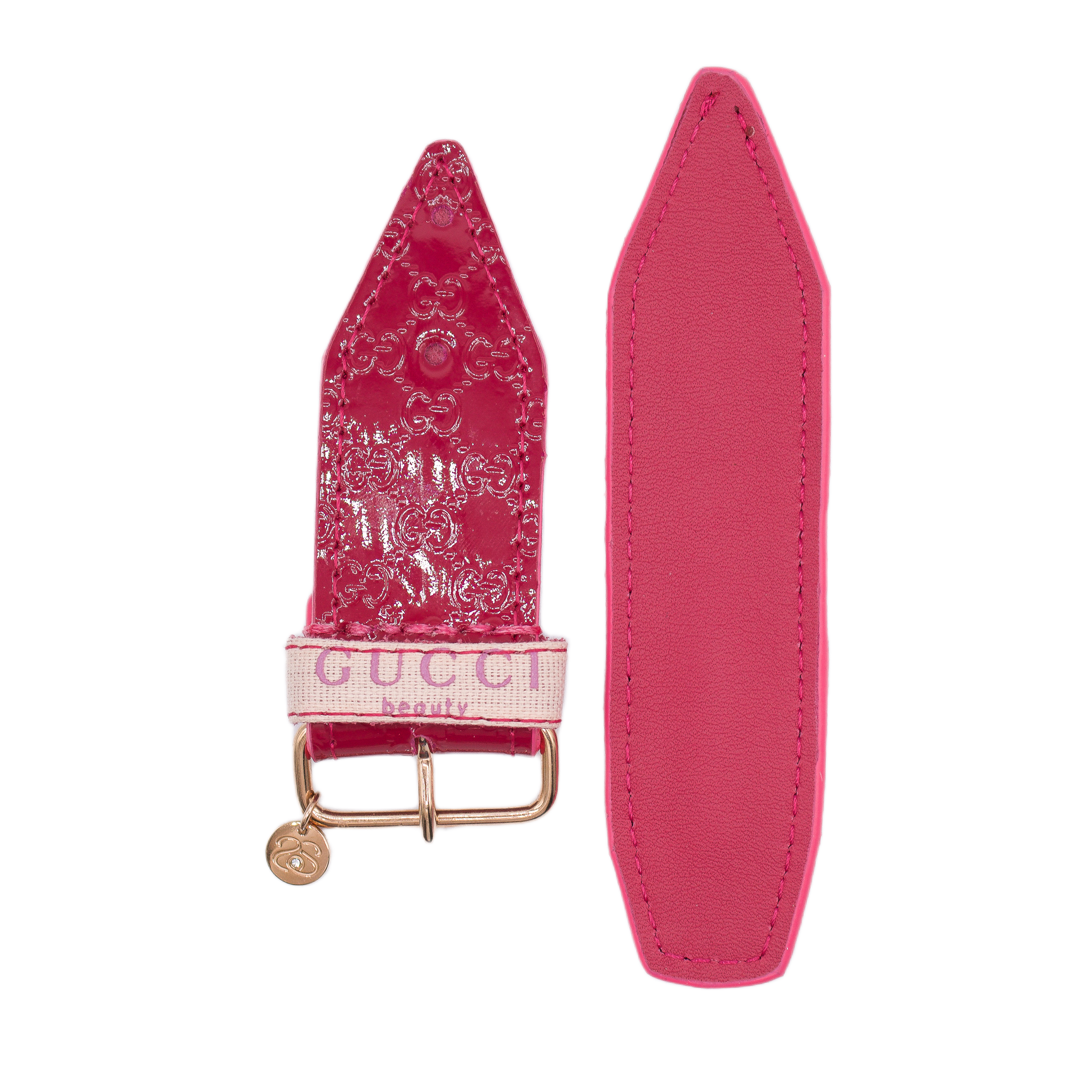 Re-Spark’l - Upcycled Fucshia Patent Micro GG with hot pink sleek Sivella Watchband (Size 2, Apple watch 38-41mm)
