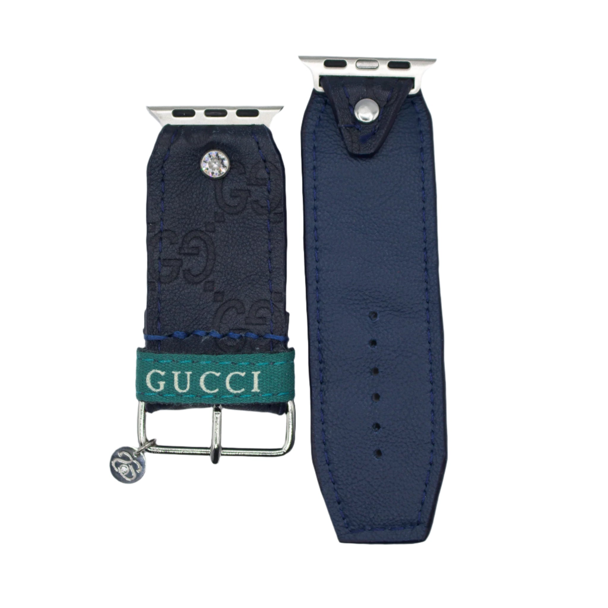 ReSpark*l - Upcycled Midnight GG with Navy Sivella Watchband (Size 2, Apple Watch 42-49 mm)