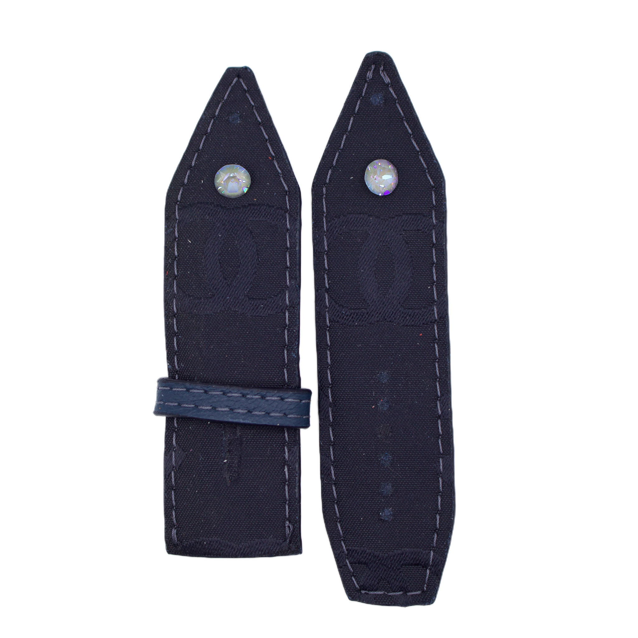 Re-Spark*l - Upcycled Navy Chanel Denim with navy sleek Sivella Watchband (Size 2, Apple watch 38-41mm)