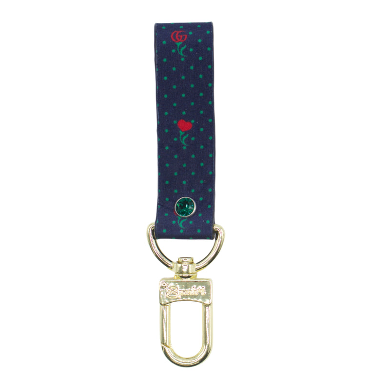 ReSpark*l - UNICORN - Upcycled Navy Gucci Rose Key Fob