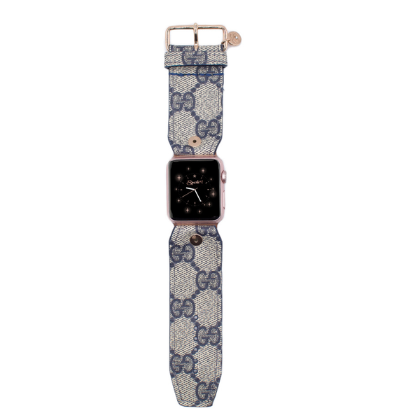 Authentic Upcycled Cream Webbed Gucci Watchlet w/ patch by Spark’l, 6.75”wrist Upcycled Blue Webbed GG Sivella Watchband – Spark*l main image 2