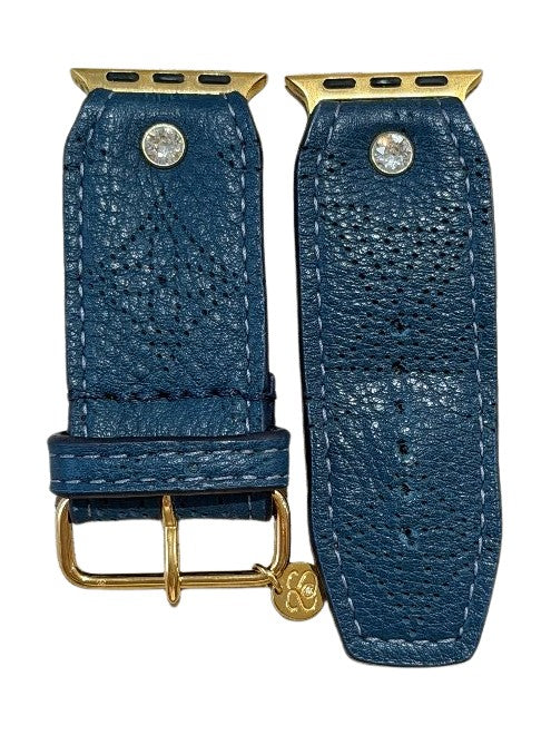 ReSpark*l - Upcycled LV Marine Mahina Sivella with Navy (Size 1, Apple Watch 38-41mm)