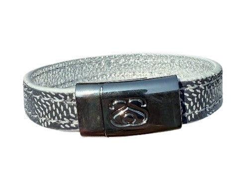 ReSpark*l - Upcycled Grey Goyard with Silver Gracie Bracelet (Size 2)