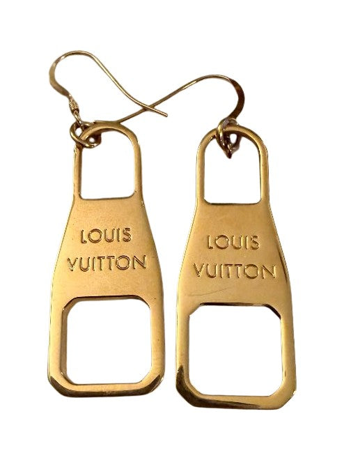 ReSpark*l - Upcycled Rose Gold LV zipper pull earrings