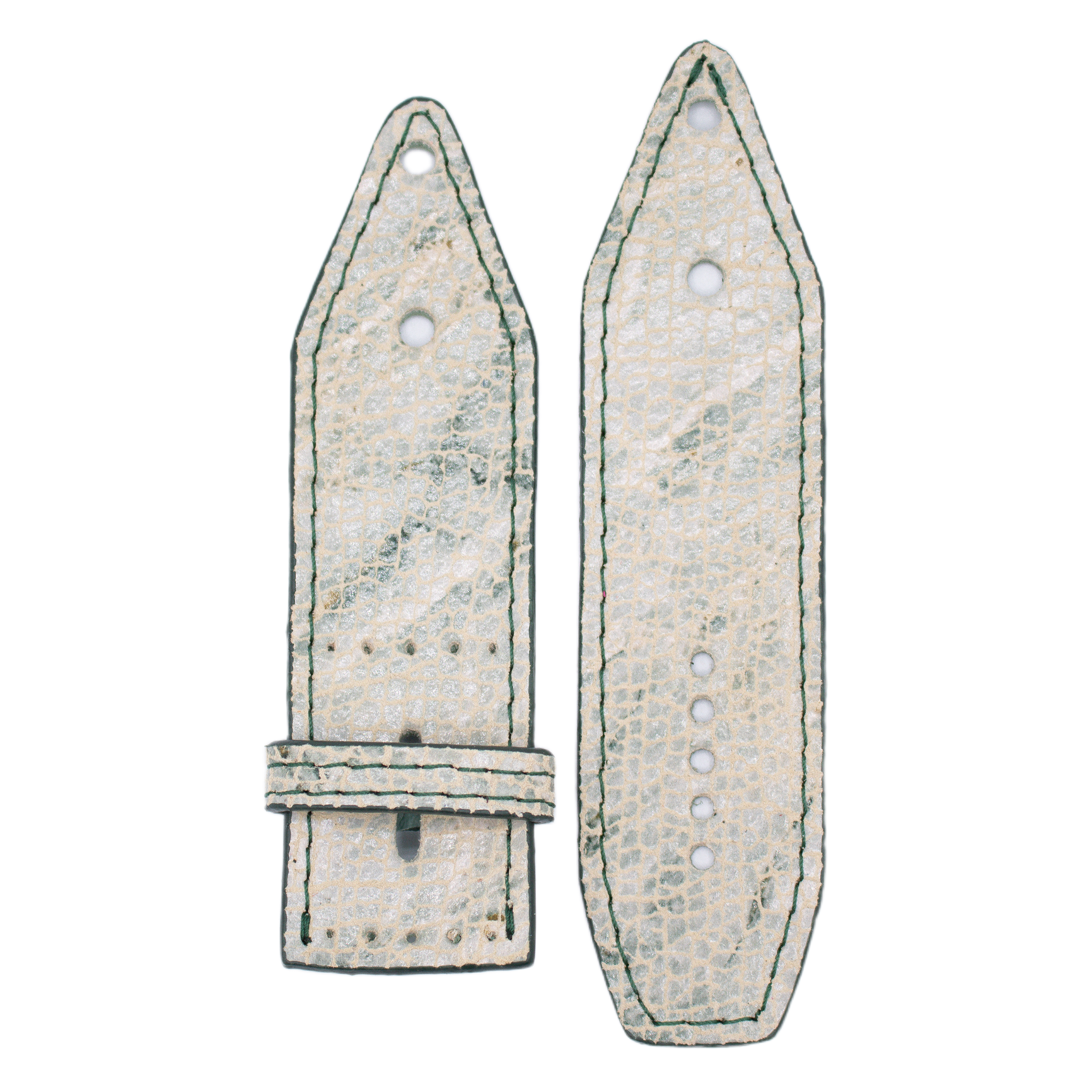 ReSpark*l - Light Aqua Snakeskin Sivella Watchband with Teal (Size 2, Apple Watch 42-49 mm)