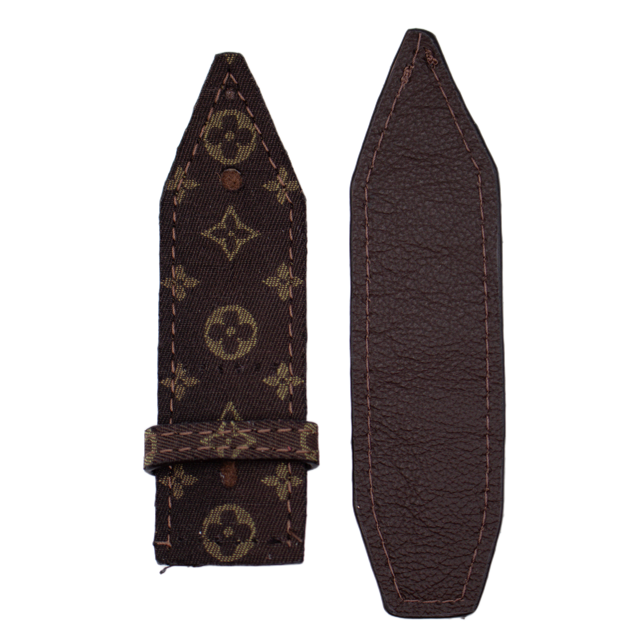 Re-Spark’l - Upcycled LV Brown Mini Lin with brown sleek Sivella Watchband (Size 2, Apple watch 38-41mm))