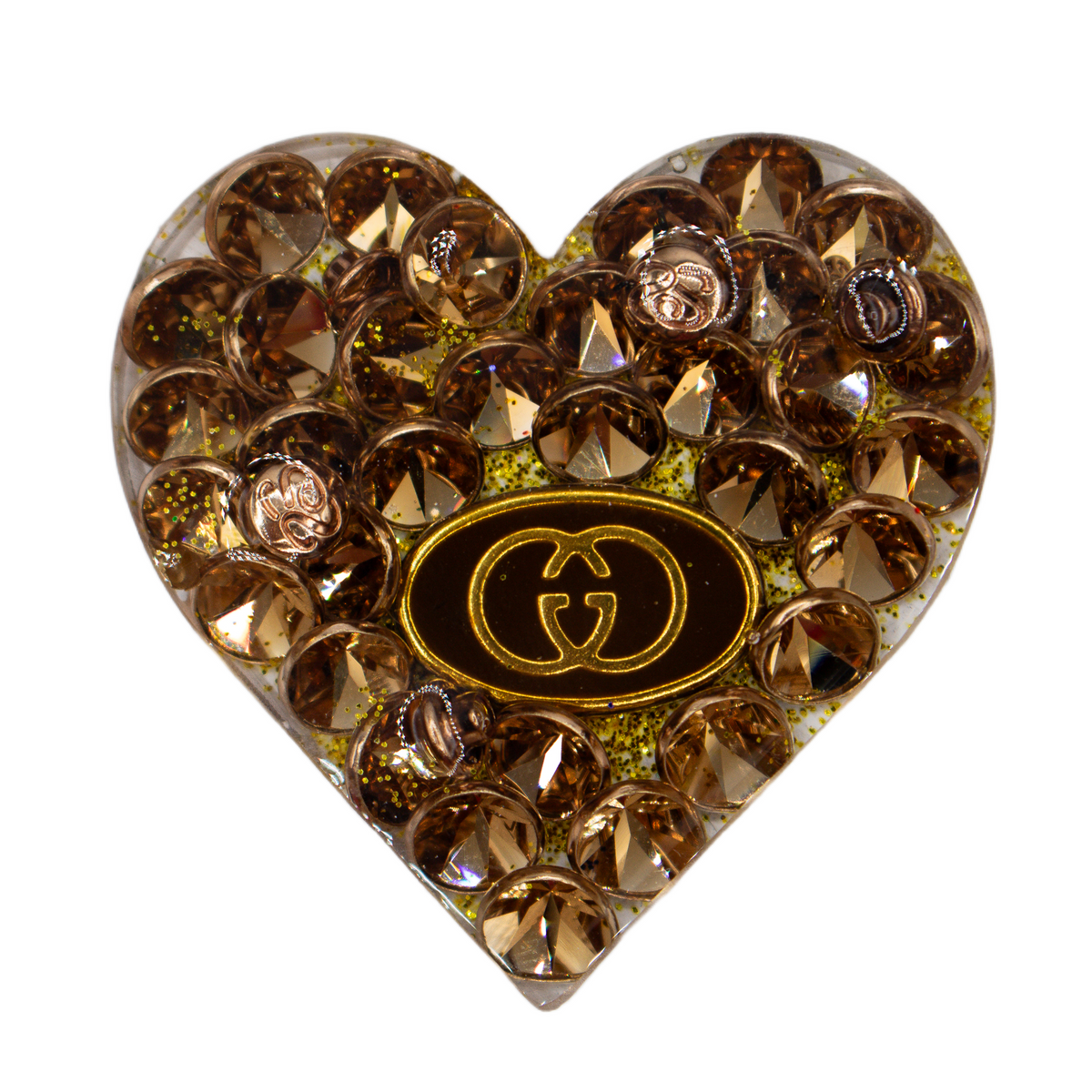 LOT #245 - Spark*l XL Heart Pop-Socket - Light Colorado Topaz with Gol