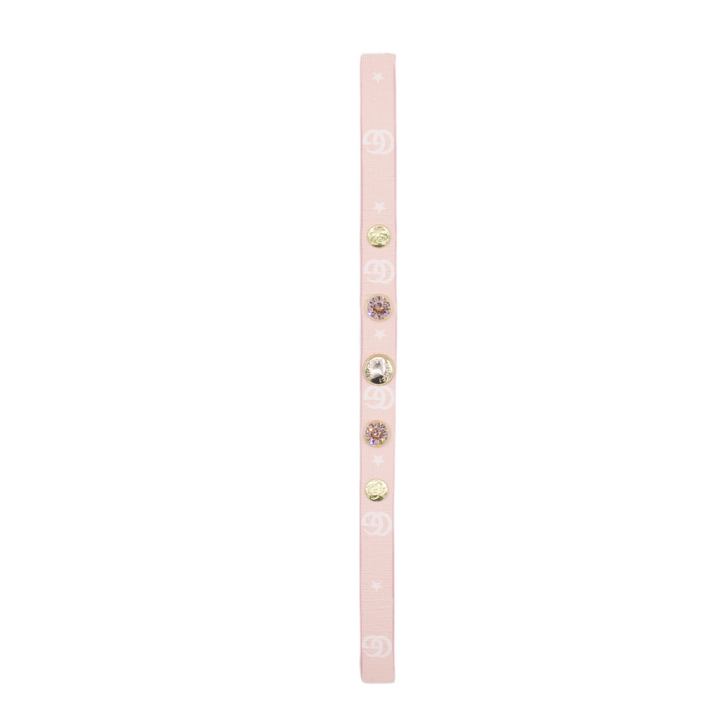 Upcycled Pink Micro GG Stars Seamless Bling Gracie Bracelet  display picture 2