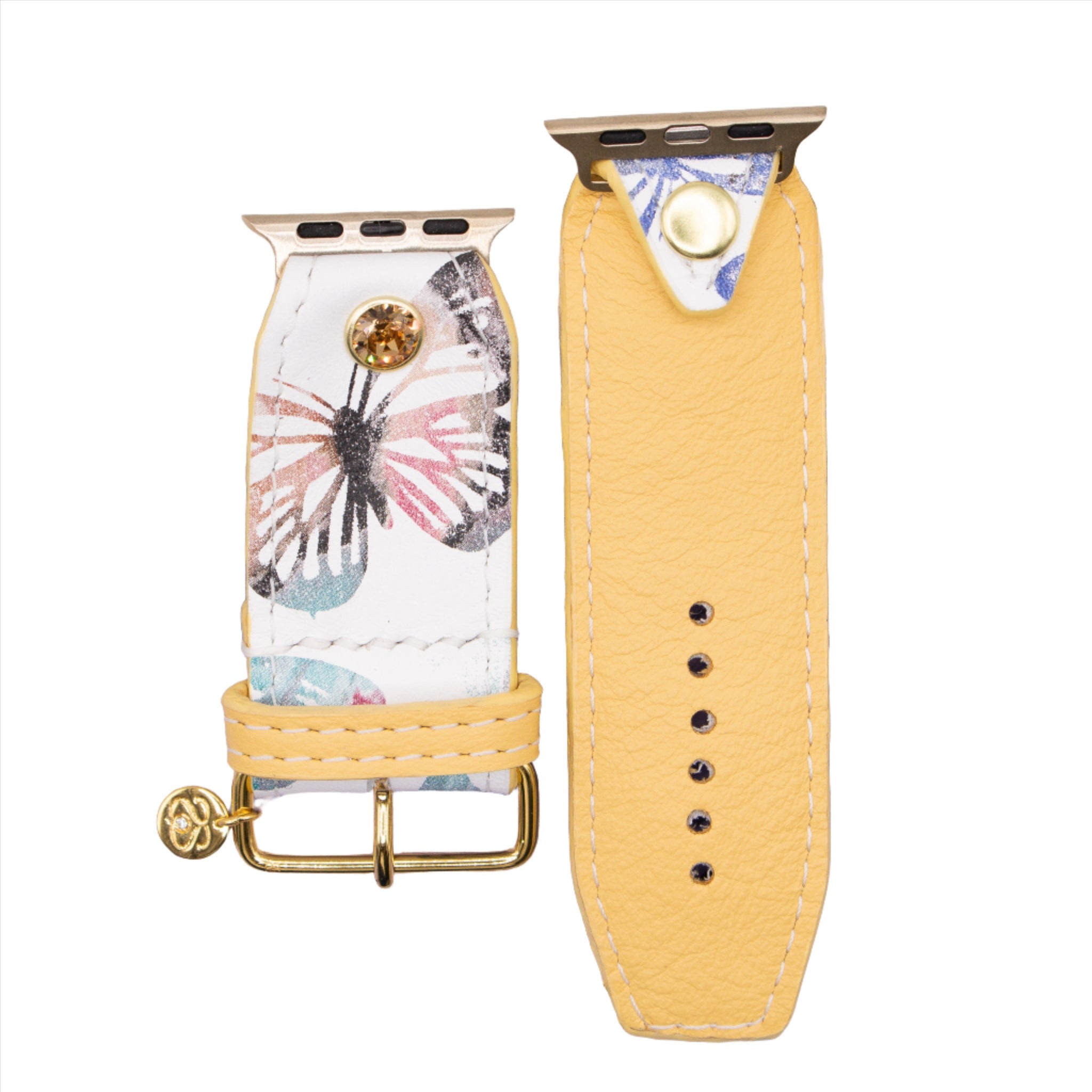 Vintage- Luxe Watercolor Butterflies Customizable Watchband